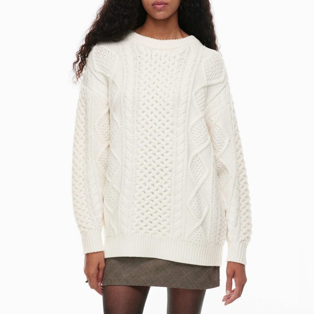Wilfred Ivory Cable Knit Sweater